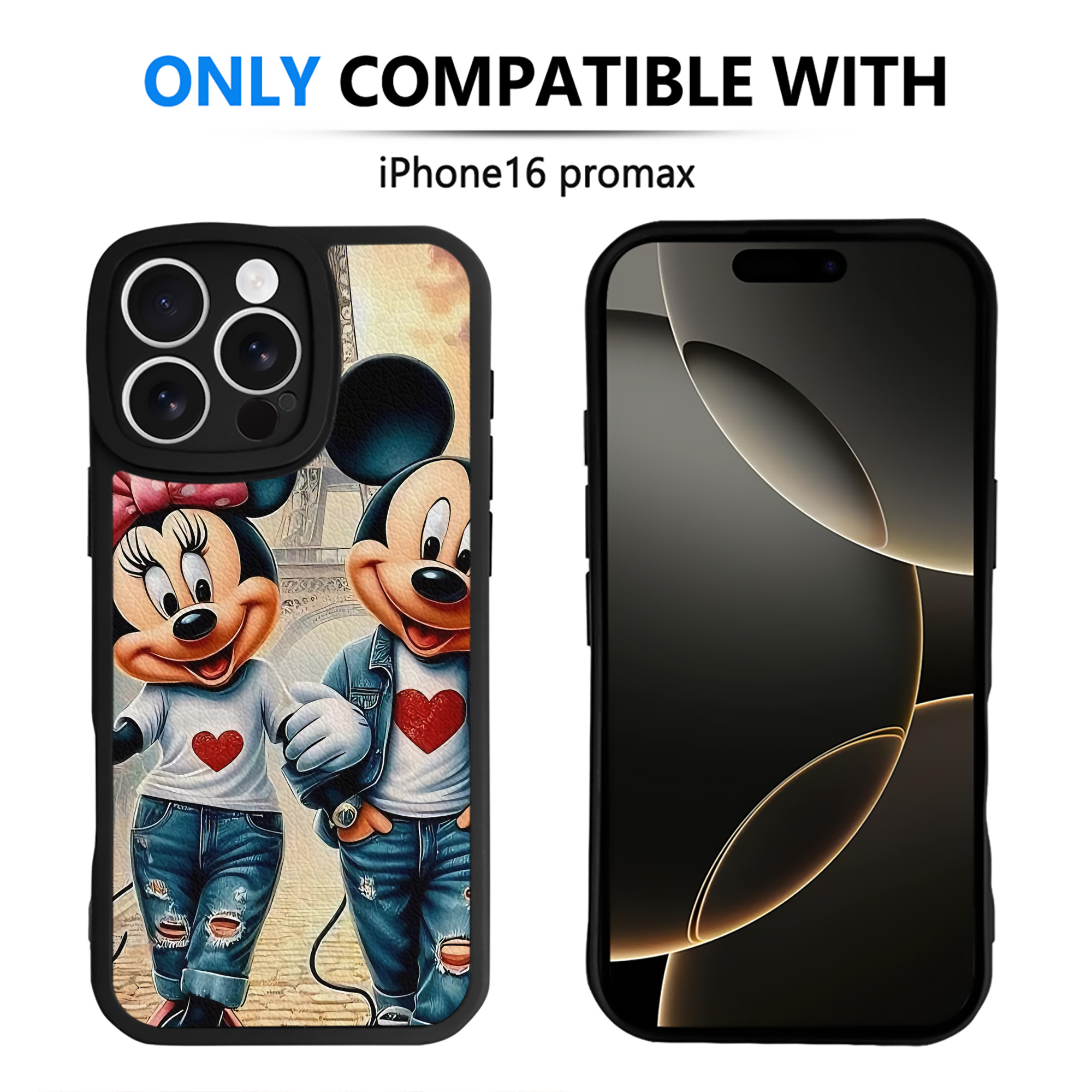 （画像用） ミッキーマウス Mickey Mouse 【iPhone 16シリーズ対応】シリコンスマホケース（レザー調） 材質：シリコン